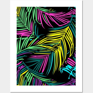 Colorful Abstract Palm Leaf Pattern Posters and Art